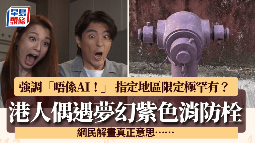 港人偶遇夢幻紫色消防栓「唔係AI！」 指定地區限定？網民解畫真正意思……