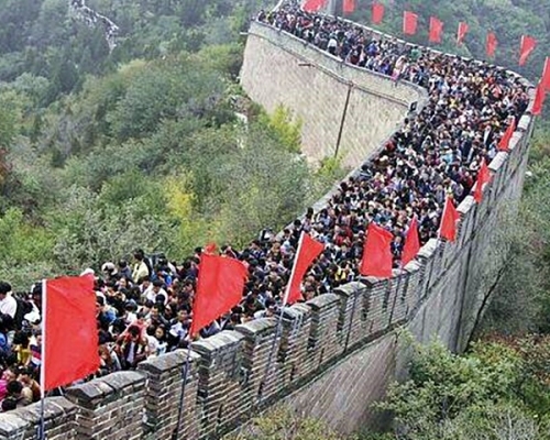 文旅部限制今年十一,遊遊景點客量不超75%。網圖