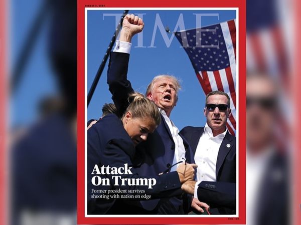 特朗普“英雄式画面”登上《时代》杂志封面。