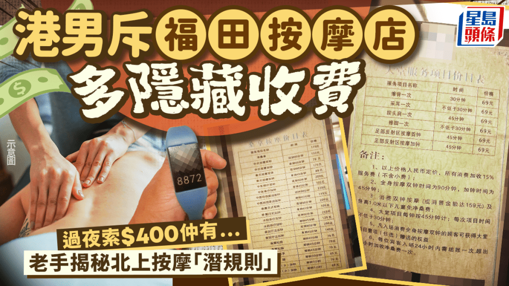 港男斥福田按摩店多隱藏收費 過夜索$400 老手揭秘北上按摩「潛規則」：你太年輕了｜Juicy叮