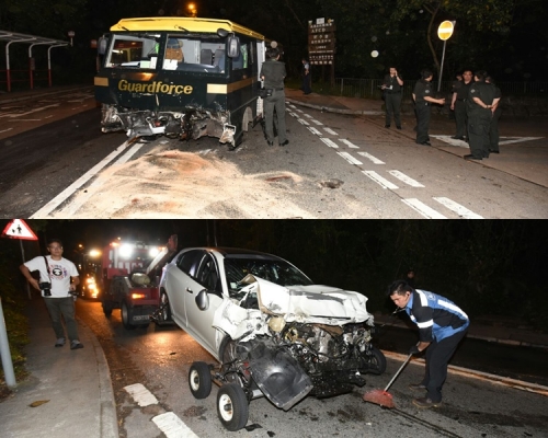 兩車車頭嚴重損毀。