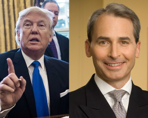 比尔登（右）放弃出任海军部长，令特朗普的组阁工作困难重重。