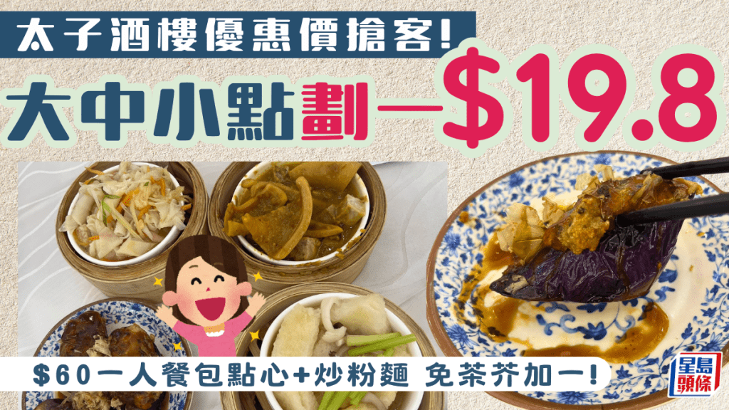 太子酒樓$19.8點心優惠！大中小點劃一收費 $60一人餐免茶芥加一 網民：抵過快餐店