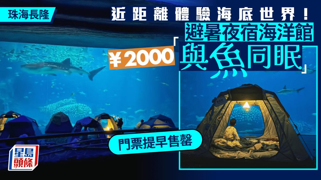 珠海長隆｜避暑夜宿海洋館 購¥2000票「與魚同眠」