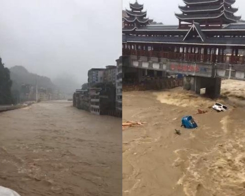 湖北建始洪災,逾16萬人受災5死1失蹤。(網圖)