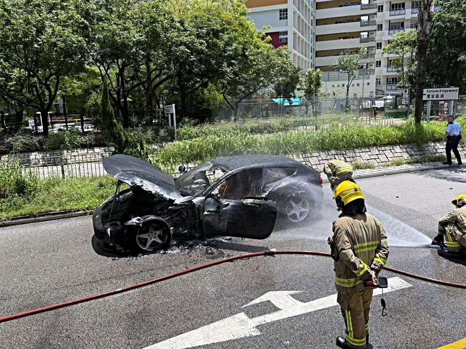 消防到場將火撲熄。fb:嘉湖居民服務協會 消防到場將火撲熄。fb:嘉湖居民服務協會