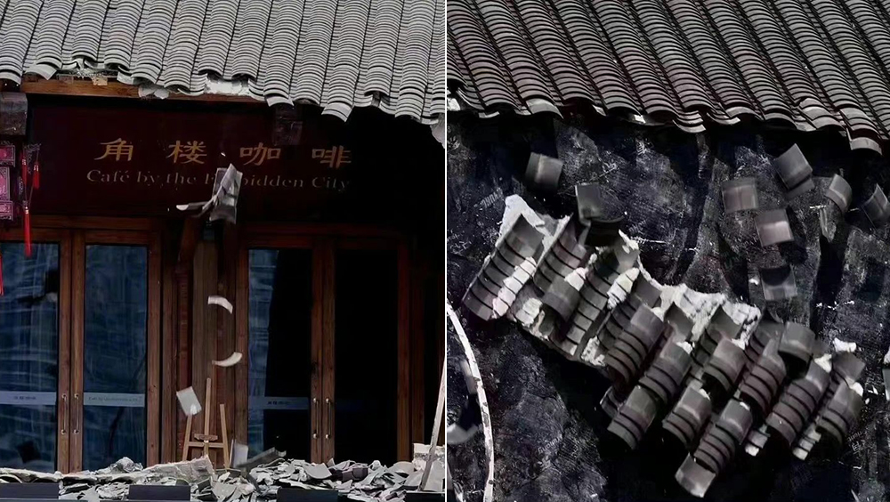 重慶逾40度高溫下，博物館熱到「冧屋頂」。