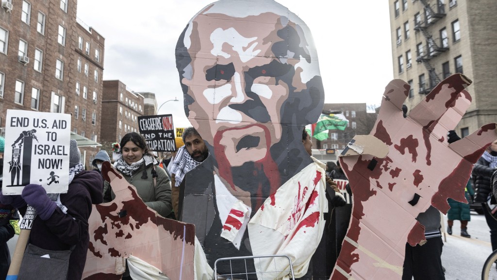 日前紐約也有示威，要求拜登「停止支持種族滅絕」。 路透社