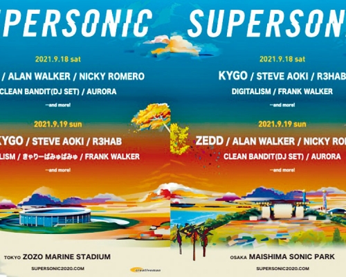 SUPERSONIC原本下月18及19日在東京及大阪兩地舉行，大會昨宣布大阪場取消。