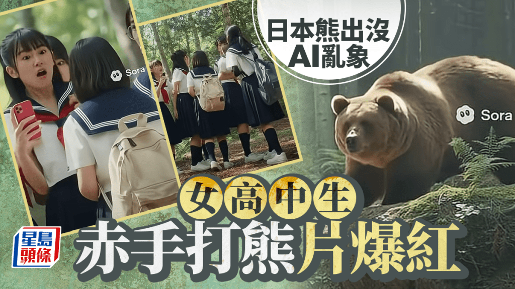 日本熊出沒｜打熊、餵熊AI影片廣傳 專家：恐致錯誤認知