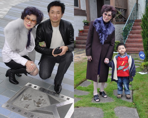 于素秋與兒子、孫仔合照。