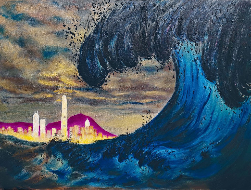 陈作基作品《幽黑巨浪》。