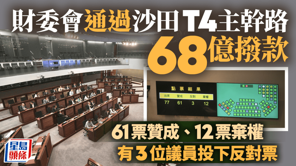 立法會財會討論T4主幹路68.1億元撥款申請 貫通沙田馬鞍山料6年內完工。