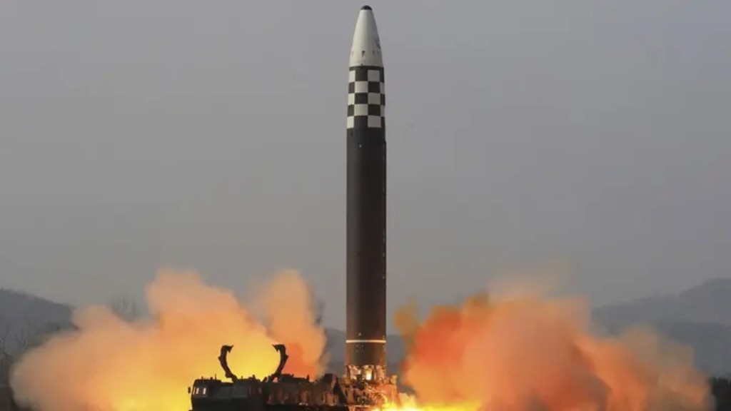 南韓指北韓向東部海域發射彈道導彈。資料圖片