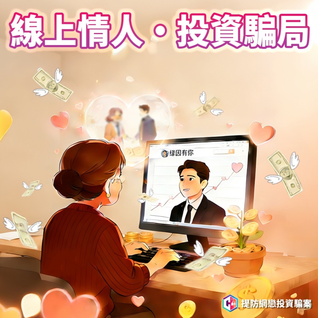 警方表示,過去四星期接獲逾80宗網上情緣騙案,呼籲市民慎防。FB:守網者 警方表示,過去四星期接獲逾80宗網上情緣騙案,呼籲市民慎防。FB:守網者