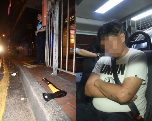 深夜持斧頭行走街頭,中年漢涉藏武器被捕。