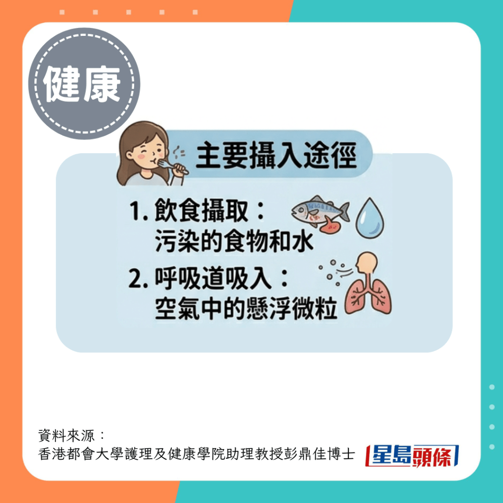 人类主要透过两大途径摄入微塑胶与纳米塑胶。