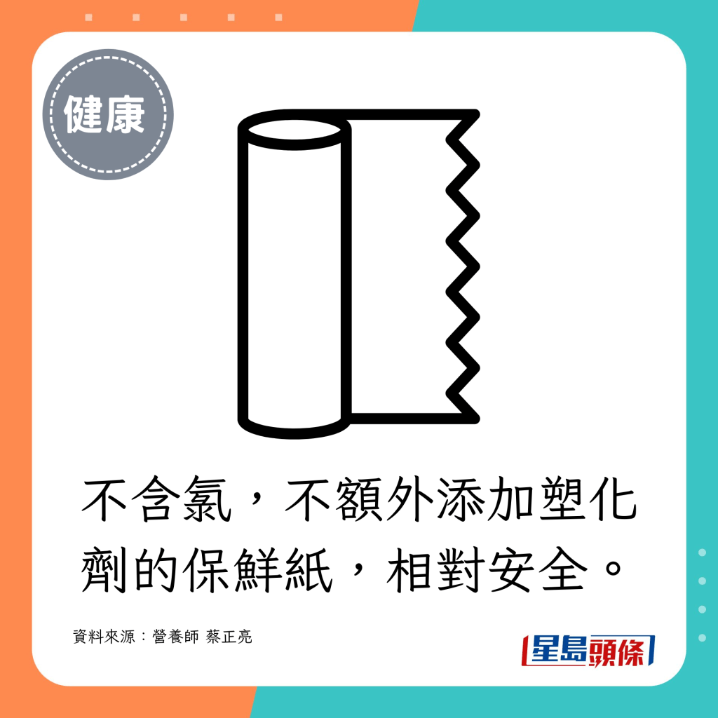 不含氯，不额外添加塑化剂的保鲜纸，相对安全。