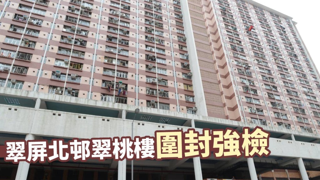 翠屏北邨翠桃樓圍封強檢。資料圖片