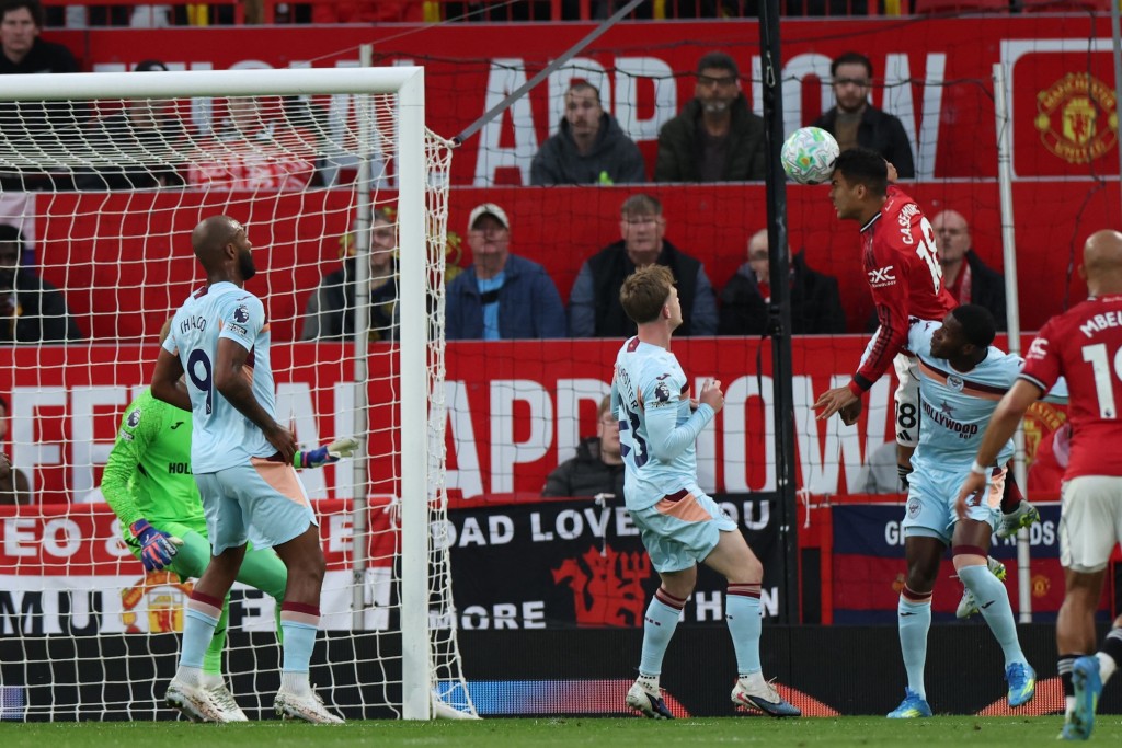 卡斯米路為曼聯開紀錄。法新社