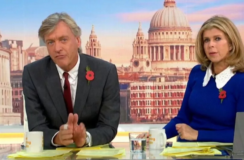 「早安英国」主持马德利（左）和加拉威。 ITV截图