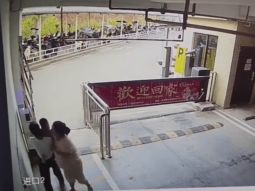 大媽強抱索吻別人家小孩。 大媽強抱索吻別人家小孩。