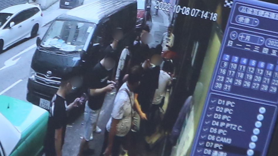 上月8日發生斬人案，牽涉「新義安」頭目「阿雀」等人遭和合圖刀手伏擊。(CCTV圖片)