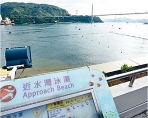 該名救生員是於荃灣近水灣泳灘檢查防鯊網時遇溺。資料圖片