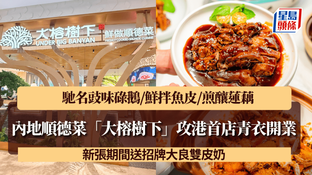 內地順德菜大榕樹下攻港！首店青衣開業 馳名豉味碌鵝/鮮拌魚皮/煎釀蓮藕 新張送招牌雙皮奶