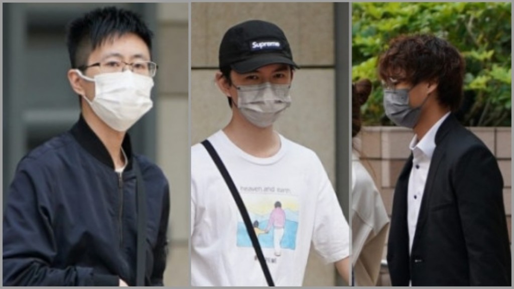 (左起):被告鄭家裕、謝澔庭、李卓珩。資料圖片