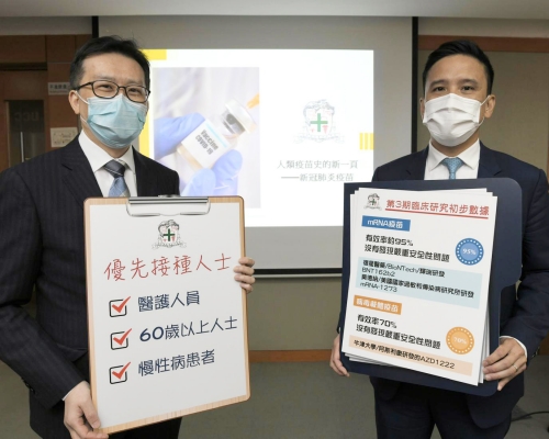 藥劑師學會建議政府採購最少2款疫苗。