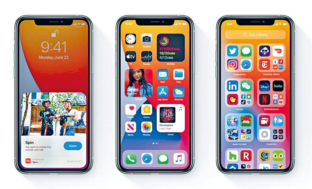 蘋果iOS 14作業系統讓手機主頁有新面貌。