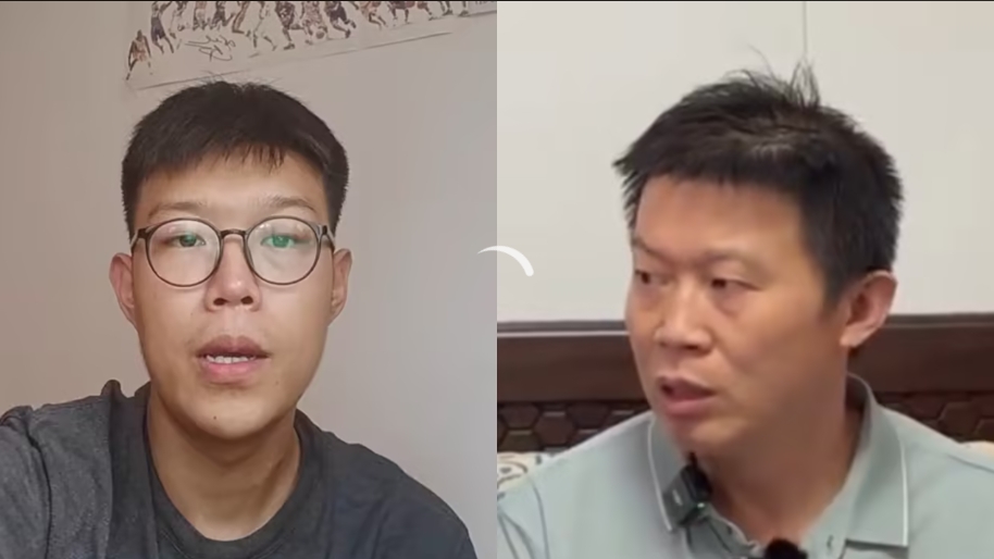 姜先生兒子姜某澤（左）質疑牙刷樣本來源。