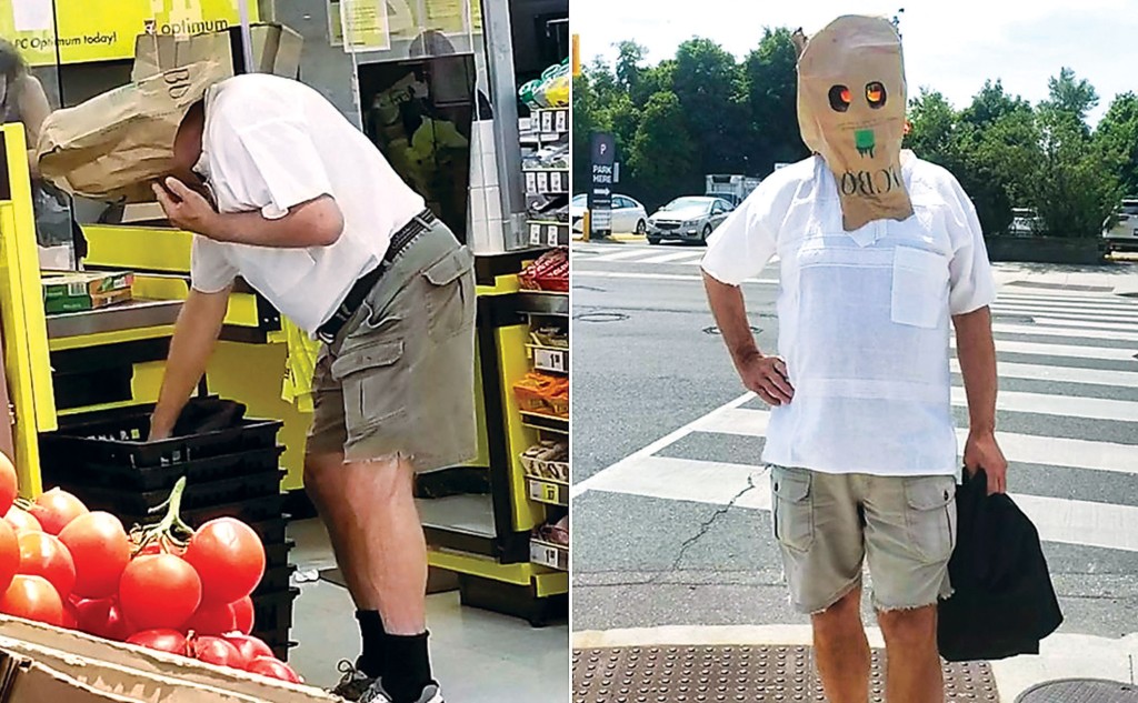 有男子用紙袋自製防疫面罩，獲得不少網民讚賞。BlogTO