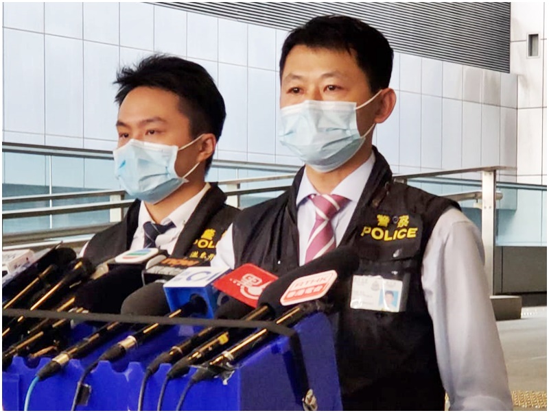 陳永裕(右)指拘捕行動仍然繼續,不評論是否有其他人士在拘捕名單內。