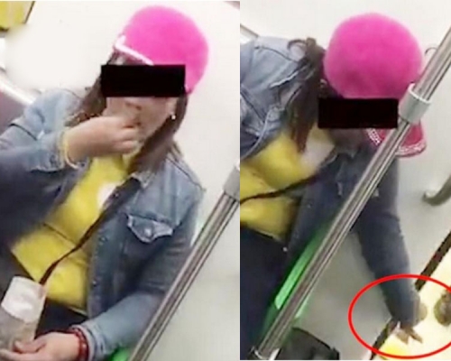 越南女地鐵剝瓜子亂丟殼，被警方意外揭發非法居留。（網圖）