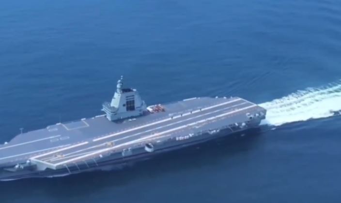 「福建艦」是中國自製的最新航母，即將入列。央視