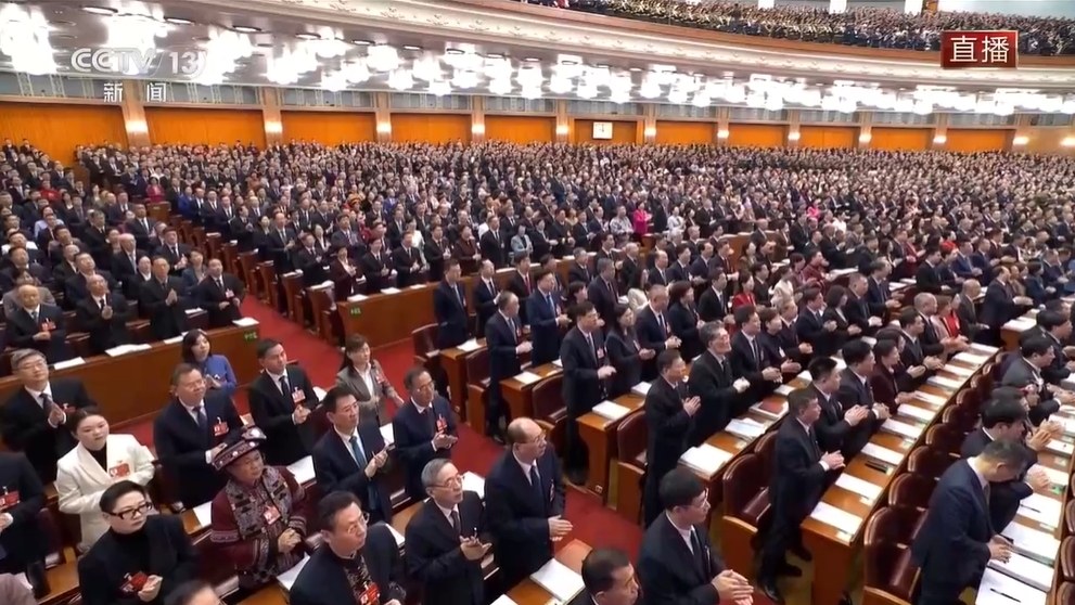 全國人大會議今日開幕。央視截圖