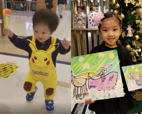 胡諾言（胡仔）與陳琪孻仔胡澔錕（Jayden）去年10月出（左）。