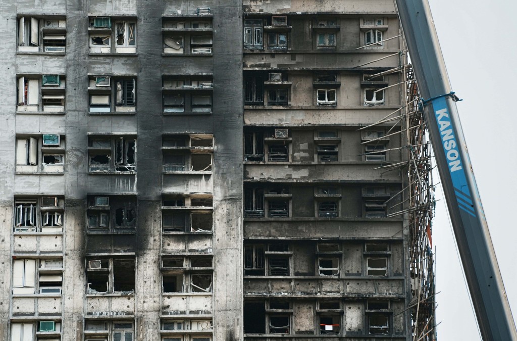 大埔宏福苑去年發生五級大火。 大埔宏福苑去年發生五級大火。