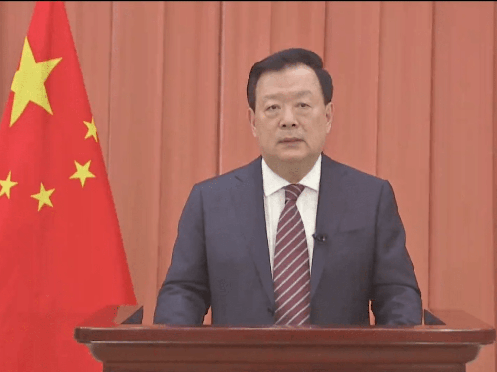 港澳辦主任夏寶龍發表講話，講「香港的民主」。資料圖片