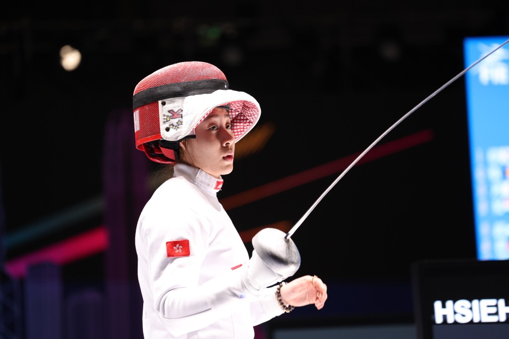 佘繕妡戰勝對手晉級32強。徐嘉華攝 佘繕妡戰勝對手晉級32強。徐嘉華攝