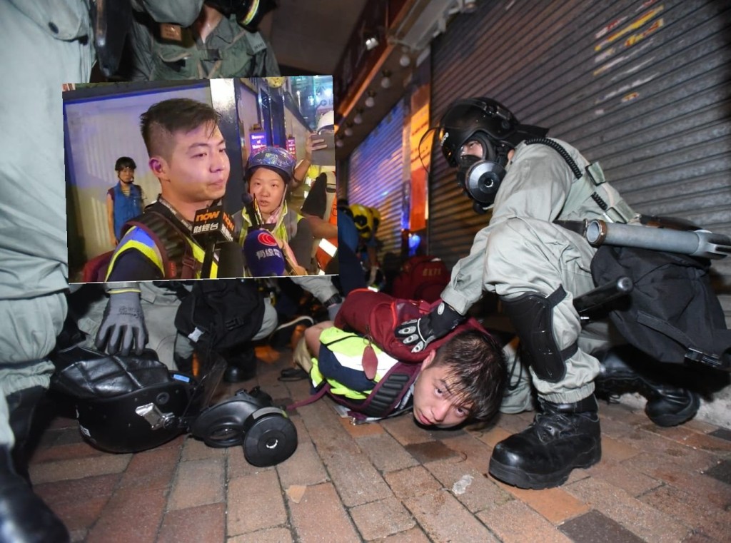 警方一度帶走一名在場的《大公報》記者