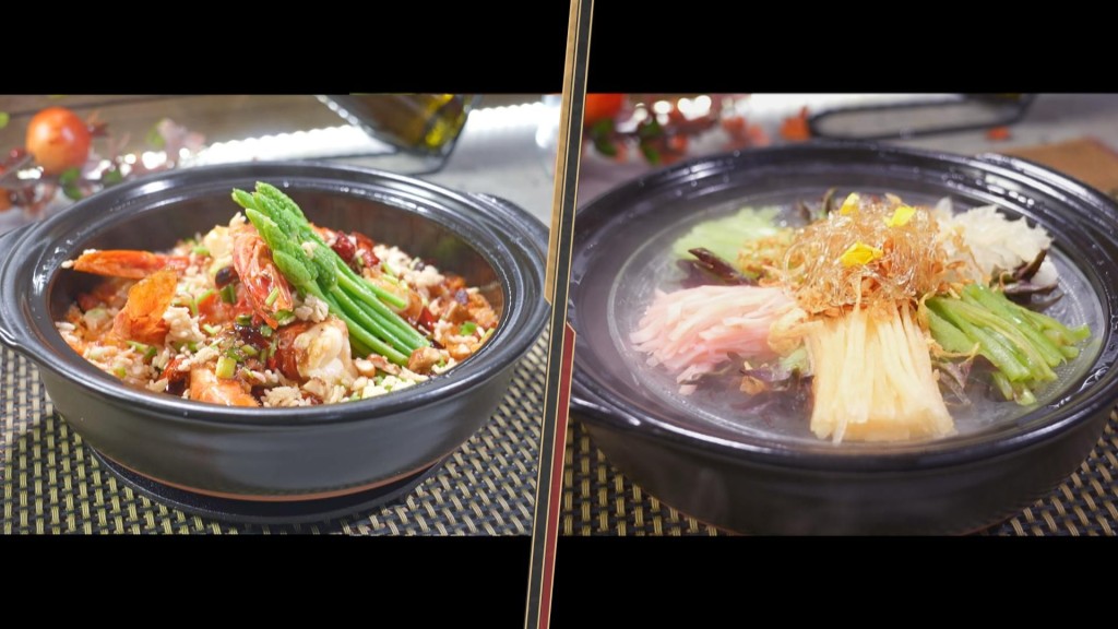 Alan構思嘅主題煲仔創意菜，「當火焰紅蝦遇上冰鎮千絲」為佢贏得出線機會。