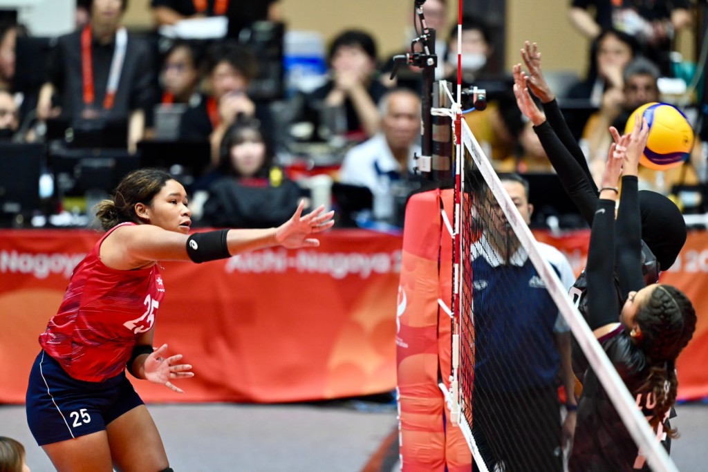 亞運會分組賽香港女排3:0戰勝卡塔爾。劉駿軒攝 亞運會分組賽香港女排3:0戰勝卡塔爾。劉駿軒攝