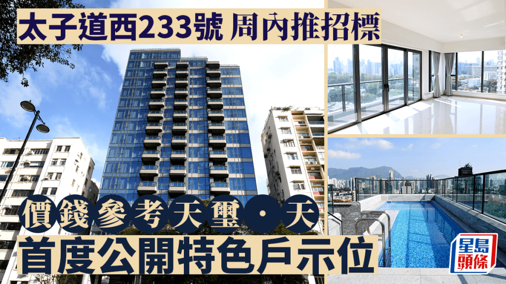 太子道西233號周內推招標 價格參考啟德天璽.天 首度公開特色戶示位