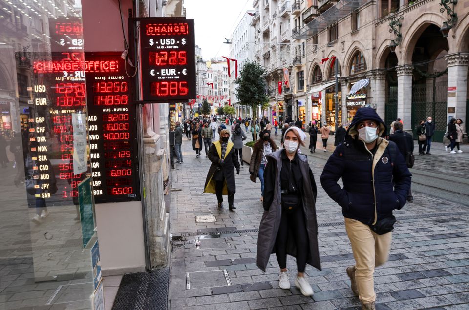 土耳其里拉今年以來暴跌45%。路透社圖片