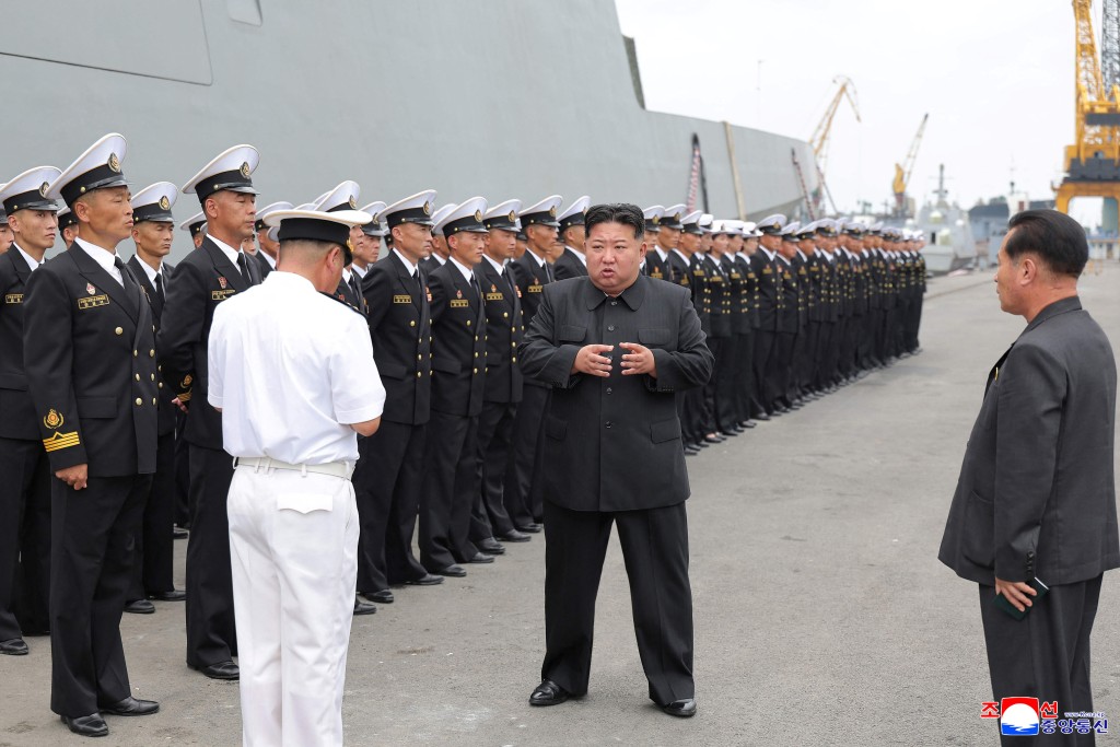 金正恩向官兵發表講話。法新社