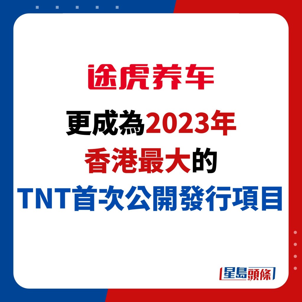 更成为2023年 香港最大的 TNT首次公开发行项目