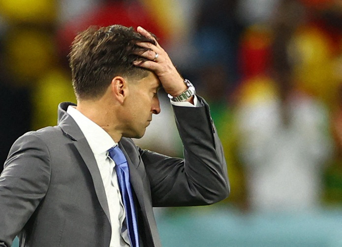 烏拉圭教練迪亞高阿朗素對球隊出局感到非常失望。REUTERS